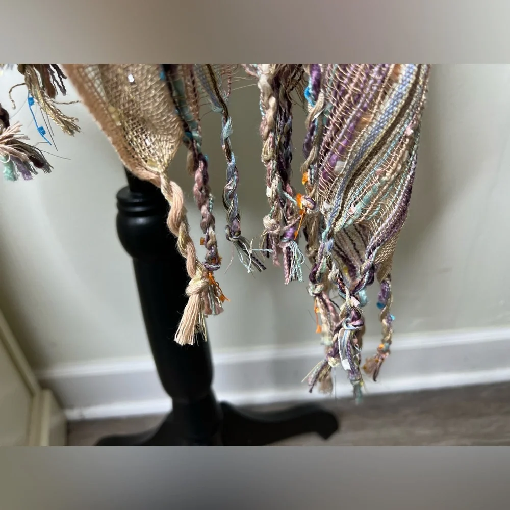 Metallic Scarf/Wrap with Fringe